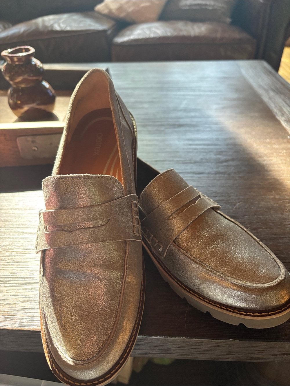 Aetrex Leather Penny Loafers - Size 9